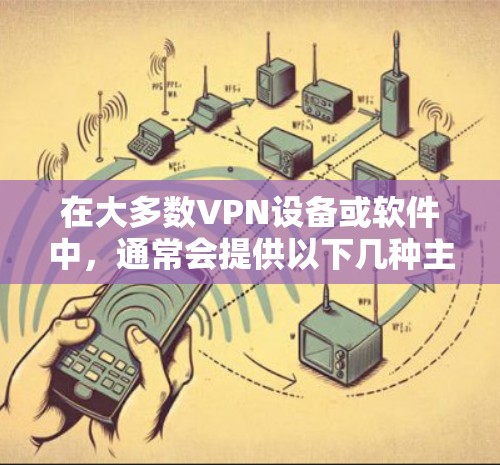 在大多数VPN设备或软件中，通常会提供以下几种主要的端口