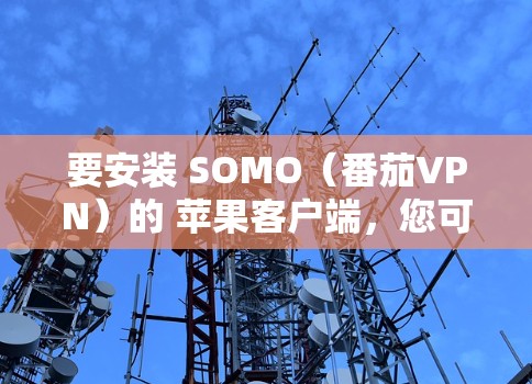 要安装 SOMO（番茄VPN）的 苹果客户端，您可以按照以下步骤操作